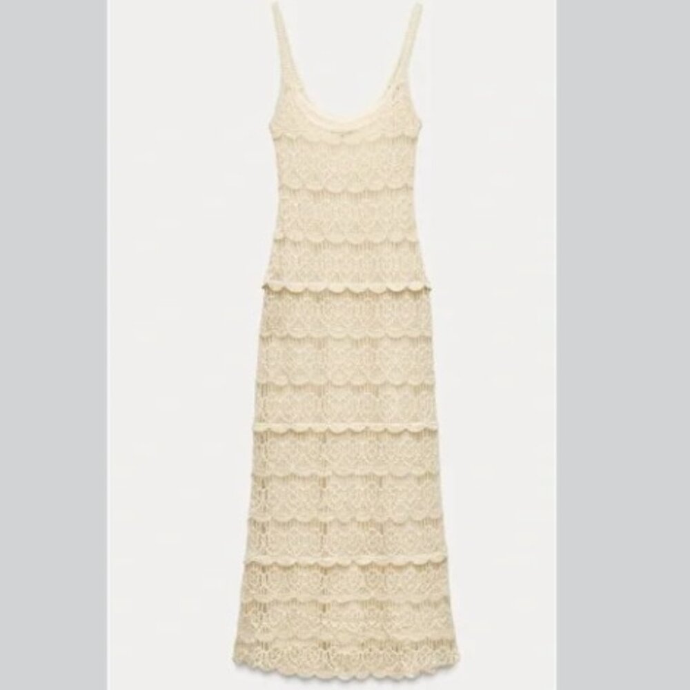NWT Zara Crochet Midi Dress
